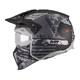 Casca MT Streetfighter SV S Belic B2 gri/negru mat (ochelari soare integrati) - masca (protectie) barbie si cozoroc detasabile -