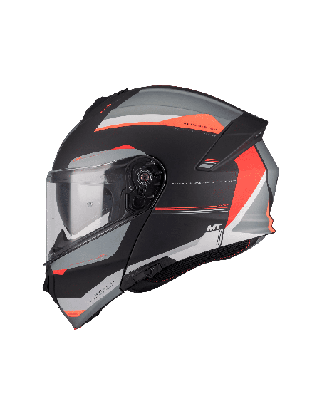 Casca modulabila MT Genesis SV Raccoon B5 rosu mat Pinlock ready - omologare noua ECE 22.06 - tip viziera: MT-V-25
