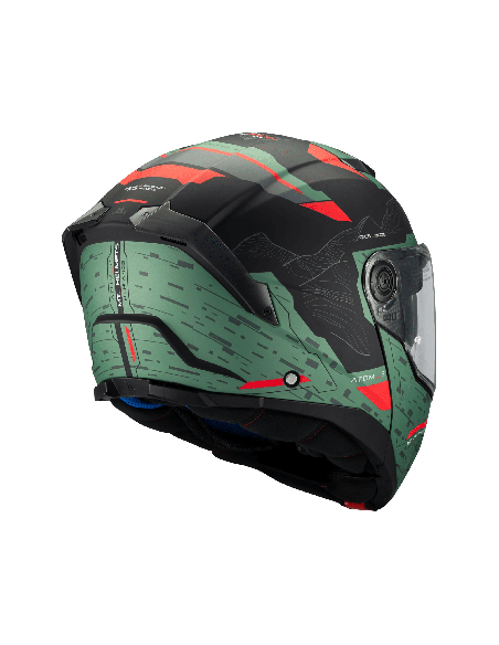 Casca modulabila MT Atom 2 SV Highlands C6 verde mat (ochelari soare integrati) + lentila antiaburire Pinlock 70 cadou - tip viz