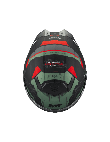 Casca modulabila MT Atom 2 SV Highlands C6 verde mat (ochelari soare integrati) + lentila antiaburire Pinlock 70 cadou - tip viz