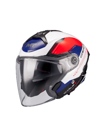 Casca open face motociclete MT Cosmo SV Icarus A5 rosu lucios (ochelari soare integrati) - tip viziera: MT-V-37