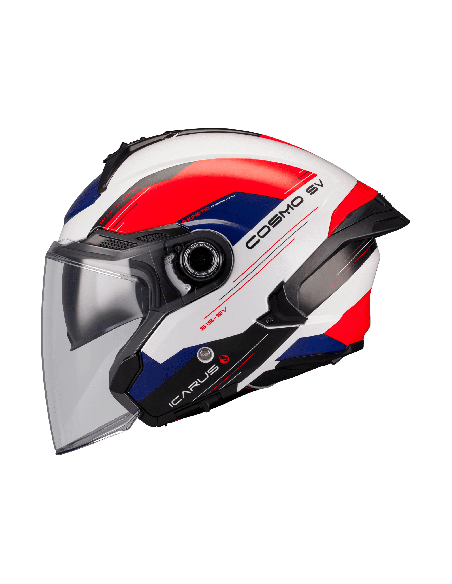 Casca open face motociclete MT Cosmo SV Icarus A5 rosu lucios (ochelari soare integrati) - tip viziera: MT-V-37