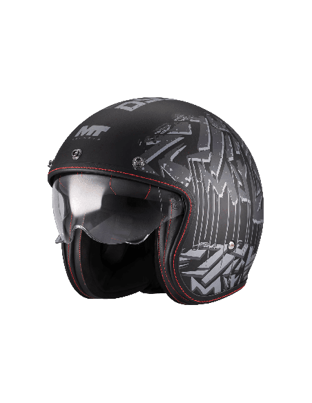 Casca open face motociclete MT Le Mans 2 S SV Dystopic B12 mat (ochelari soare integrati) - omologare noua ECE 22.06