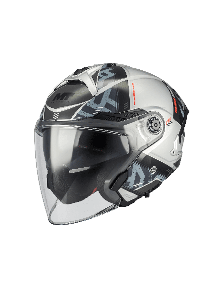 Casca open face motociclete MT Cosmo SV Arrow C2 gri lucios (ochelari soare integrati) - tip viziera: MT-V-37