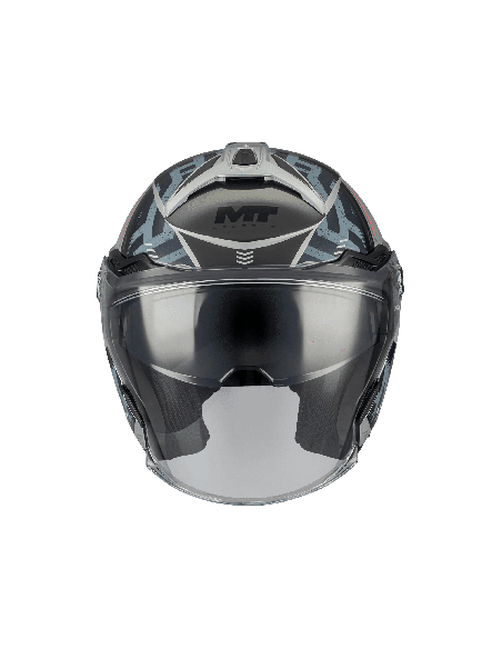 Casca open face motociclete MT Cosmo SV Arrow C2 gri lucios (ochelari soare integrati) - tip viziera: MT-V-37
