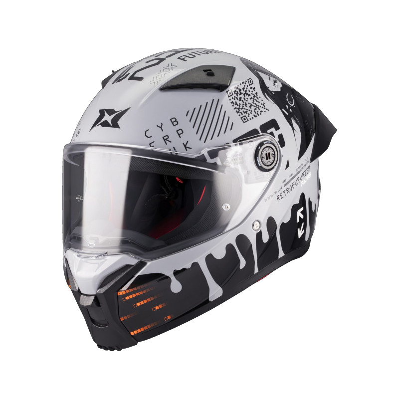 Casca integrala Axxis Fenix Cyberpunk C4 alb lucios - tip viziera: MT-V-31B - DKS429