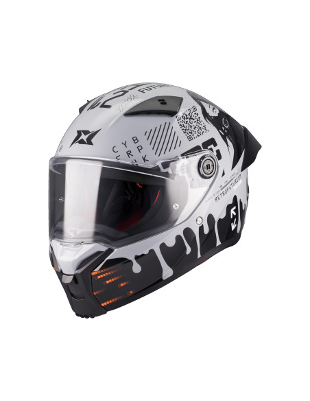 Casca integrala Axxis Fenix Cyberpunk C4 alb lucios - tip viziera: MT-V-31B - DKS429