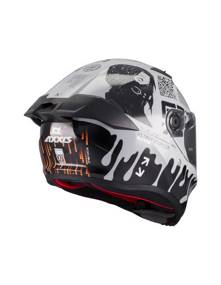 Casca integrala Axxis Fenix Cyberpunk C4 alb lucios - tip viziera: MT-V-31B - DKS429