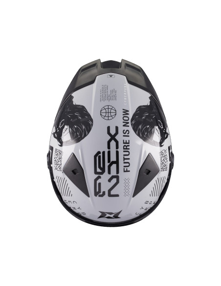 Casca integrala Axxis Fenix Cyberpunk C4 alb lucios - tip viziera: MT-V-31B - DKS429