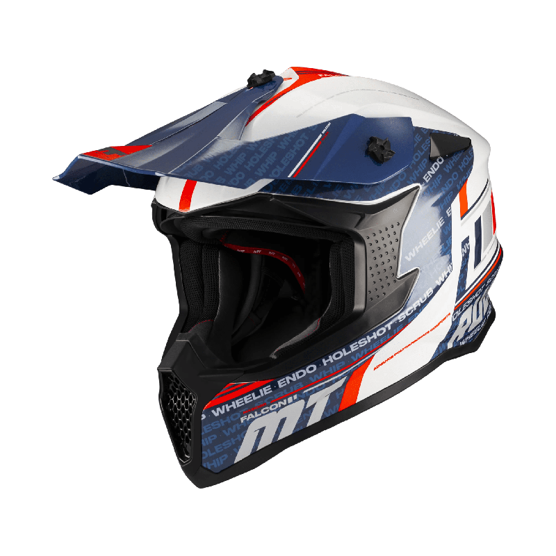 Casca enduro/offroad MT model Falcon S Ruler A15 alb lucios
