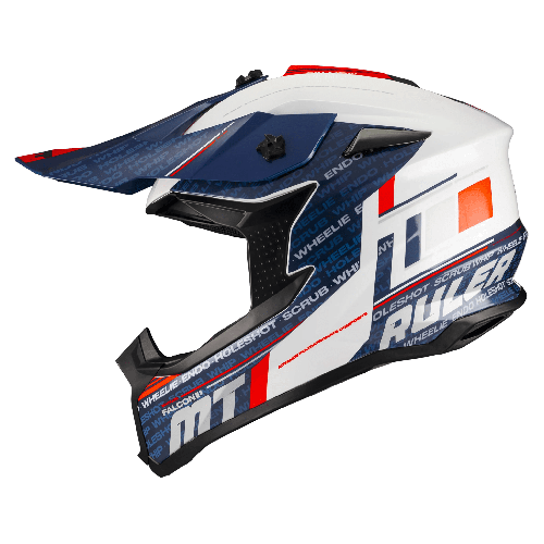 Casca enduro/offroad MT model Falcon S Ruler A15 alb lucios 2
