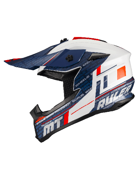 Casca enduro/offroad MT model Falcon S Ruler A15 alb lucios