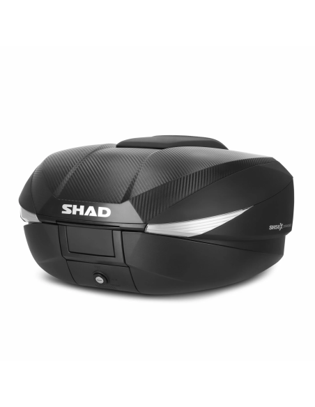 Cutie portbagaj (topcase) extensibila Shad model SH58X culoare: tip carbon (volum: 46-58 litri) – include placa de montaj