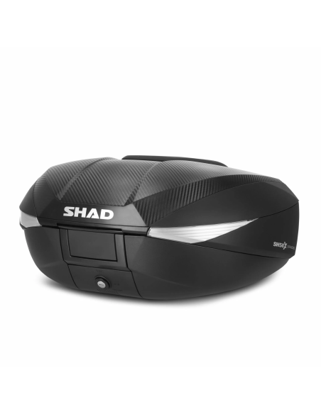 Cutie portbagaj (topcase) extensibila Shad model SH58X culoare: tip carbon (volum: 46-58 litri) – include placa de montaj