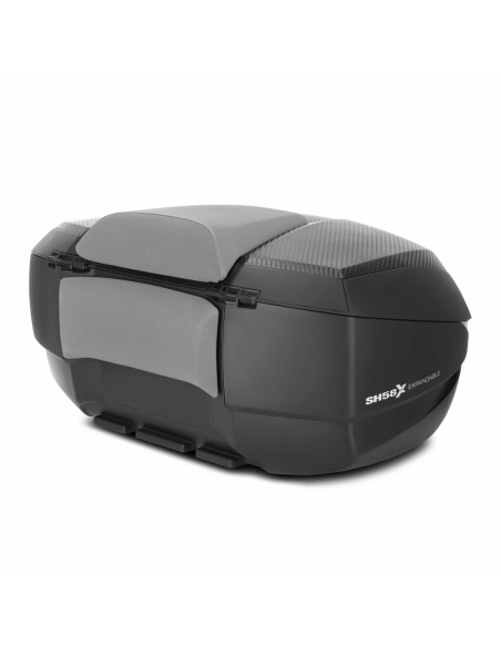 Cutie portbagaj (topcase) extensibila Shad model SH58X culoare: tip carbon (volum: 46-58 litri) – include placa de montaj