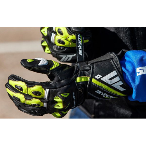 Manusi barbati racing vara Seventy model SD-R12 negru/galben 2