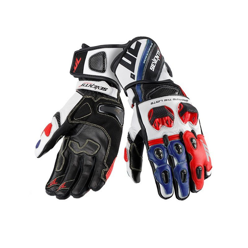 Manusi barbati racing vara Seventy model SD-R12 negru/rosu/albastru