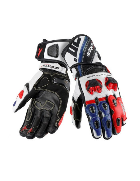 Manusi barbati racing vara Seventy model SD-R12 negru/rosu/albastru