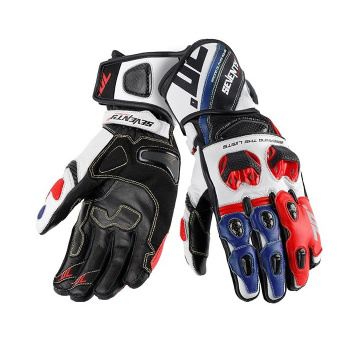 Manusi barbati racing vara Seventy model SD-R12 negru/rosu/albastru
