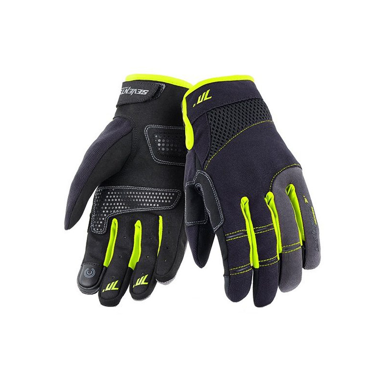 Manusi barbati Urban vara Seventy model SD-C48 negru/galben - degete tactile