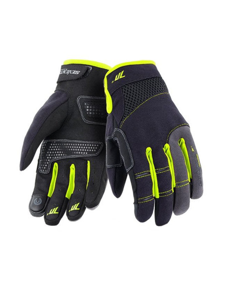 Manusi barbati Urban vara Seventy model SD-C48 negru/galben - degete tactile