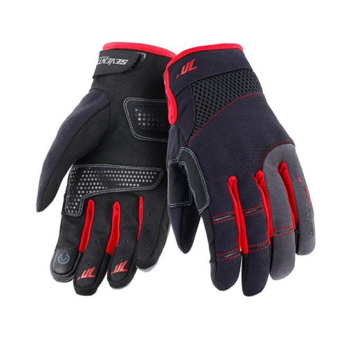 Manusi barbati Urban vara Seventy model SD-C48 negru/rosu - degete tactile
