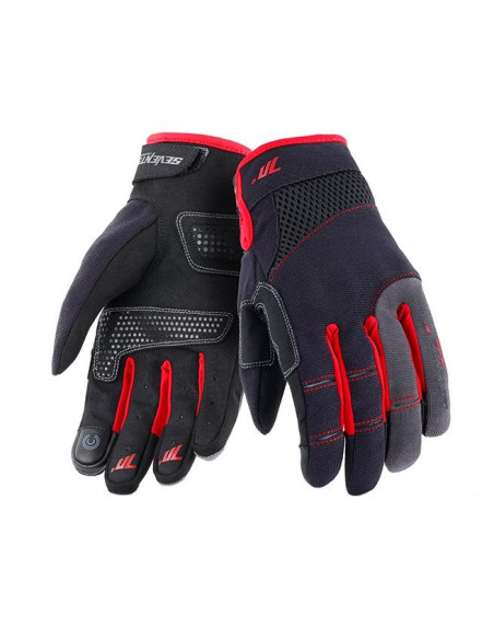 Manusi barbati Urban vara Seventy model SD-C48 negru/rosu - degete tactile