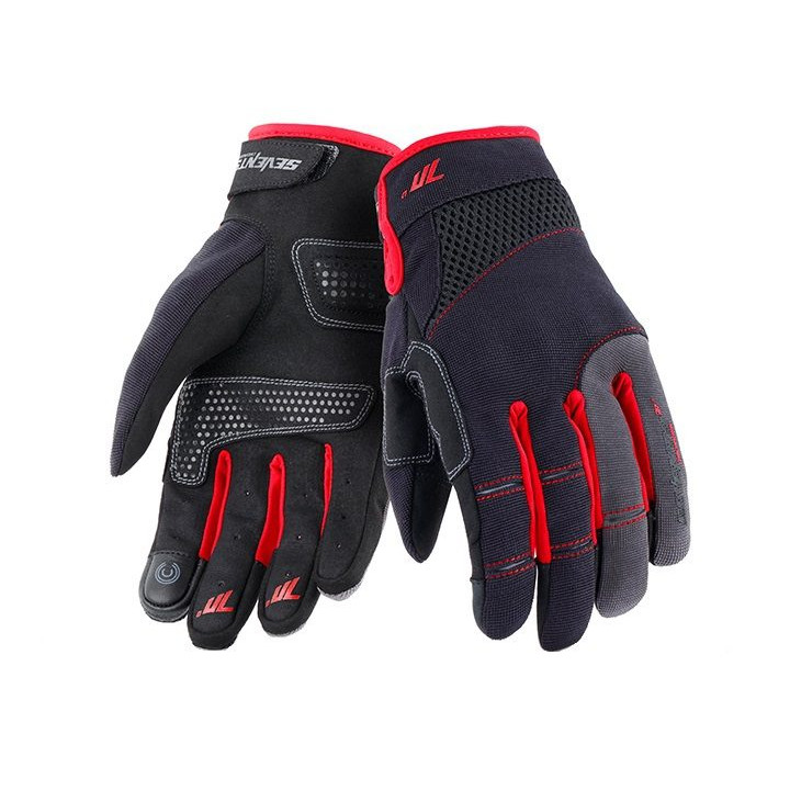 Manusi barbati Urban vara Seventy model SD-C48 negru/rosu - degete tactile