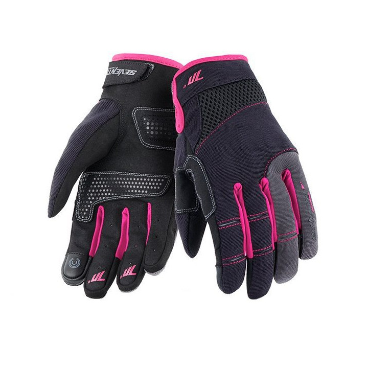 Manusi femei Urban vara Seventy model SD-C50 negru/roz - degete tactile