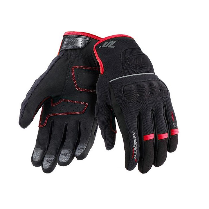 Manusi barbati Urban vara Seventy model SD-C54 negru/rosu - degete tactile